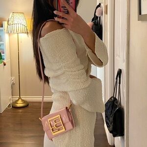 BY FAR Pink Micro Fran Shoulder Bag